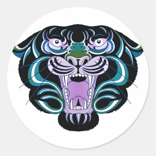 Tiger Style 2 Runder Aufkleber (Vorderseite)