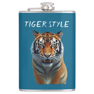 Tiger Style – Wilde Energie Grafik Flachmann