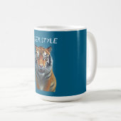 Tiger Style – Wilde Energie Grafik Kaffeetasse (VorderseiteRechts)