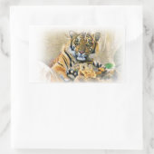Tiger, Suche_ Rechteckiger Aufkleber (Tasche)