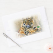 Tiger, Suche_ Rechteckiger Aufkleber (Umschlag)