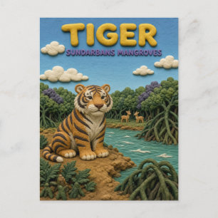 Tiger Sundarbans Mangroven Modern KlayKoo Postkarte