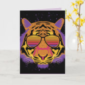 TIGER SUNGLASSEN GROSSE KATZE BIRTHDAY CARD KARTE (Gelbe Blume)