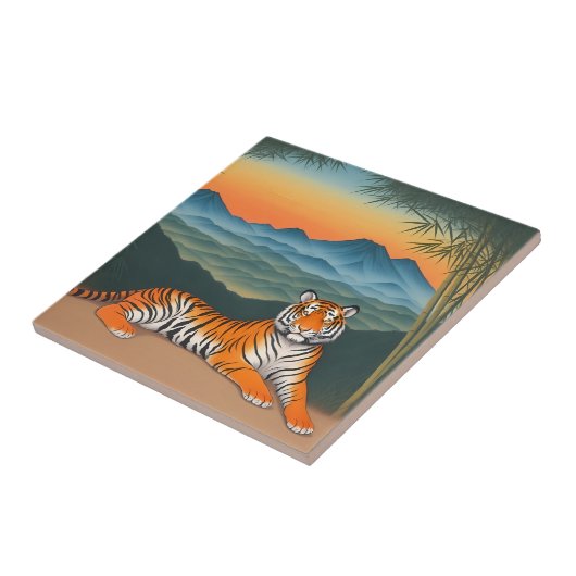 Tiger Sunset Mountain Tiger Fliese (Seite)