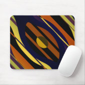 Tiger Sunset Orange Black Yellow Blue Pattern Mousepad (Mit Mouse)