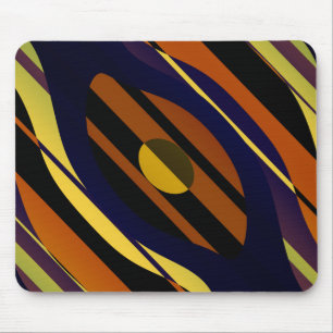 Tiger Sunset Orange Black Yellow Blue Pattern Mousepad