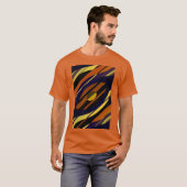 Tiger Sunset Orange Black Yellow Blue Pattern T-Shirt (Vorne ganz)
