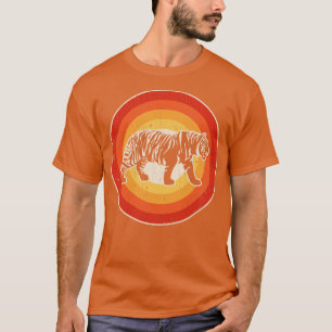 Tiger Sunset Retro für Männer Frauen Mädchen Kinde T-Shirt