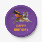 Tiger Superhero Pappteller (Vorderseite)