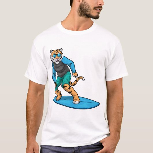 Tiger Surfboard Sommer T-Shirt (Vorderseite)