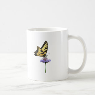 Tiger Swallowtail auf Aster Kaffeetasse