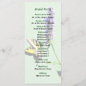 Tiger Swallowtail auf Hochzeitsprogramm mit lila S Programm (Rückseite)
