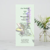 Tiger Swallowtail auf Hochzeitsprogramm mit lila S Programm (Stehend Vorderseite)