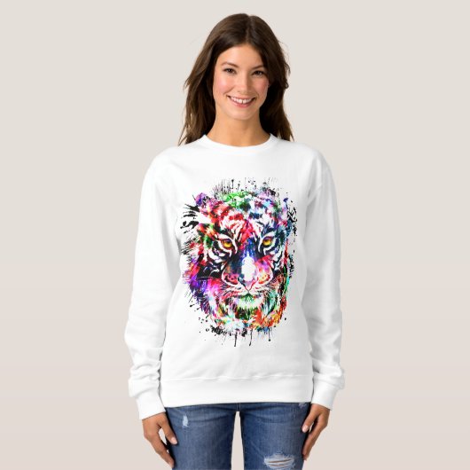 Tiger Sweatshirt - Farbiges Tiger Sweatshirt (Vorne ganz)