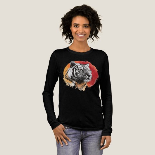 Tiger symbol of courage. Tri-Blend shirt (Volle Vorderseite)
