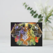 Tiger Symmetry Zoo Postkarte (Stehend Vorderseite)