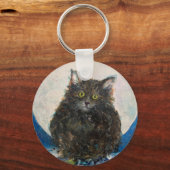 Tiger Tabby Cat Moon Night Maureen Girard Schlüsselanhänger (Vorderseite)