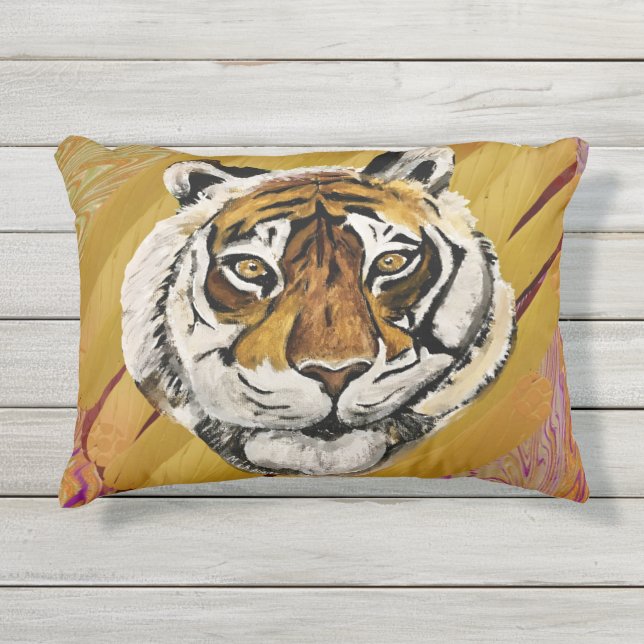Tiger Tai Chi Tiger Face Kissen Für Draußen (Vorderseite)