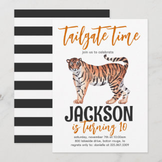 Tiger Tailgate Birthday Invite Einladung