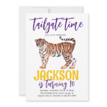 Tiger Tailgate Birthday Invite