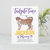 Tiger Tailgate Birthday Invite Einladung (Stehend Vorderseite)