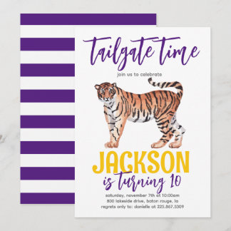 Tiger Tailgate Birthday Invite Einladung