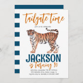 Tiger Tailgate Birthday Invite Einladung (Vorne/Hinten)