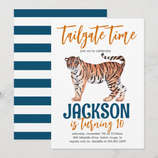 Tiger Tailgate Birthday Invite Einladung