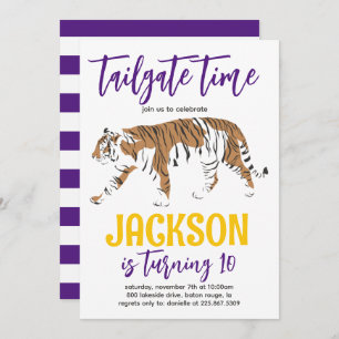 Tiger Tailgate Birthday Invite Einladung