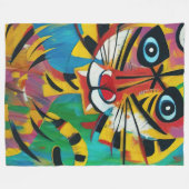 TIGER TANGO Whimsical Untamed Jungle Cat Painting Fleecedecke (Vorderseite (Horizontal))