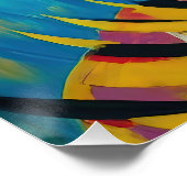 TIGER TANGO Whimsical Untamed Jungle Cat Painting Poster (Ecke)