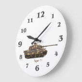 Tiger Tank Image für runde (große) Wall-Uhr Große Wanduhr (Winkel)