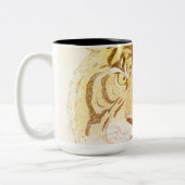 Tiger-Tasse - Nah und persönlich aufsteigen Zweifarbige Tasse (Links)