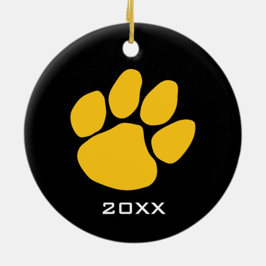 Tiger-Tatzen-Druck-Foto-Rahmen mit Streifen Keramik Ornament (Hinten)