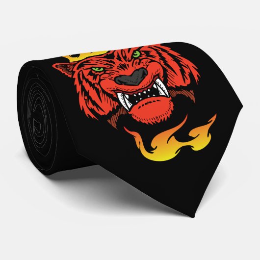 Tiger Team Mascot Fußball Basketball Necktie Krawatte (Gerollt)