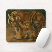 Tiger-Tenderness - Eltern und Küken im Wald Mousepad (Mit Mouse)