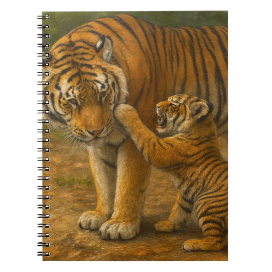 Tiger-Tenderness - Eltern und Küken im Wald Notizblock (Vorderseite)