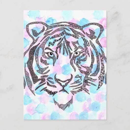 Tiger Tessellation Muster Postkarte (Vorderseite)