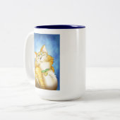 Tiger the Happy Cat Zweifarbige Tasse (Vorderseite Links)