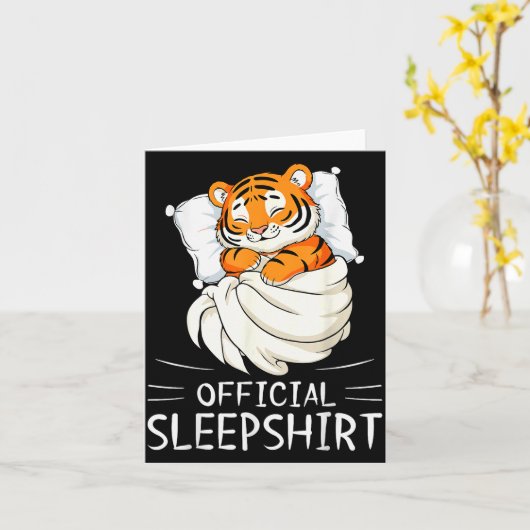 Tiger Tier Schlafanzug Nachthemd Nachtgewand Karte (Gelbe Blume)