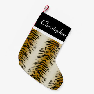 Tiger-Tierdruck-personalisierter WeihnachtsStrumpf Kleiner Weihnachtsstrumpf