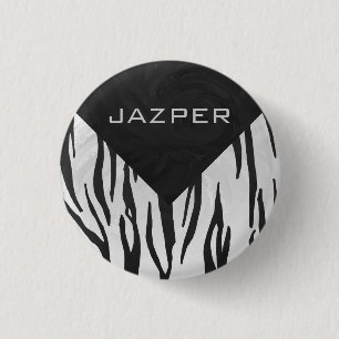 Tiger Tiger Black/White Print Button