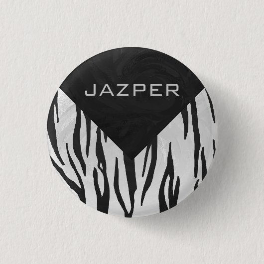 Tiger Tiger Black/White Print Button (Vorderseite)
