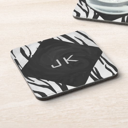 Tiger Tiger Black/White Print Getränkeuntersetzer (Linke Seite)