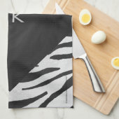 Tiger Tiger Black/White Print Handtuch (Viertel Falte)