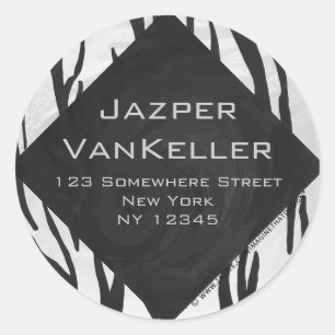 Tiger Tiger Black/White Print Runder Aufkleber