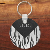 Tiger Tiger Black/White Print Schlüsselanhänger (Vorderseite)