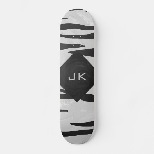 Tiger Tiger Black/White Print Skateboard (Vorderseite)