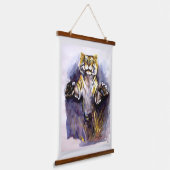 Tiger Tiger Hanging Tapestry Wandteppich Mit Holzrahmen (Gewinkelt)