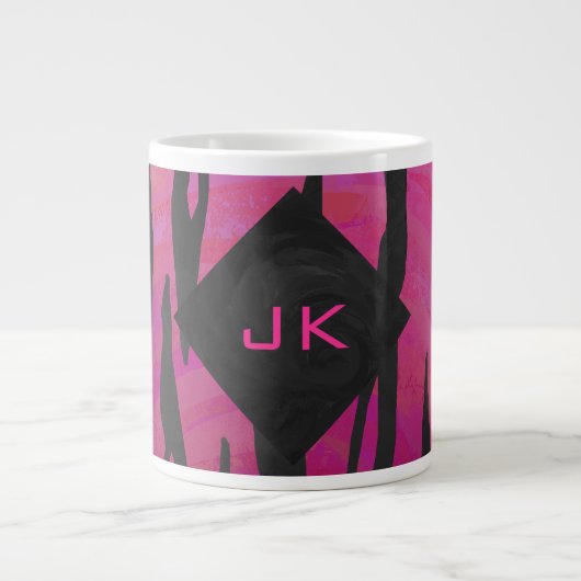 Tiger Tiger Hot Pink und Schwarz Print Muster Jumbo-Tasse (Vorderseite)
